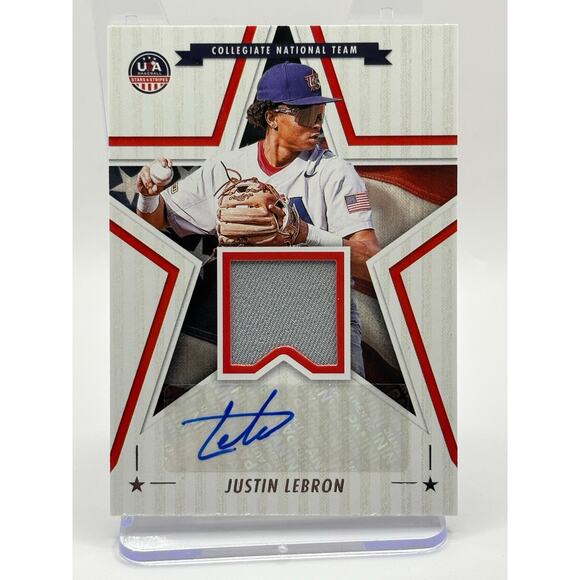2025 Panini Stars & Stripes JUSTIN LEBRON Jersey Patch Auto USA National Team - Picture 1 of 2